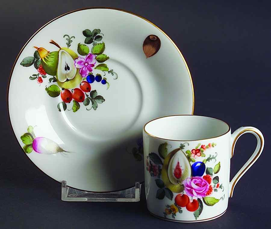 Fruits & Flowers (BFR) Flat Demitasse Cup & Saucer Set by Herend-1