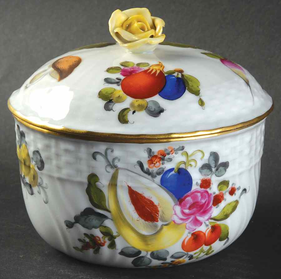 Fruits & Flowers (BFR) Sugar Bowl & Lid by Herend-1