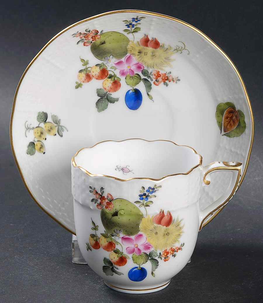 Fruits & Flowers (BFR) Flat Demitasse Cup & Saucer Set by Herend-1