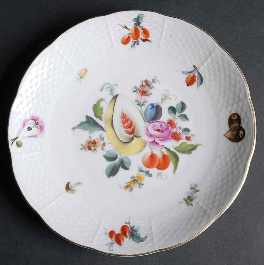 Fruits & Flowers (BFR) Coupe Dessert Plate by Herend-1
