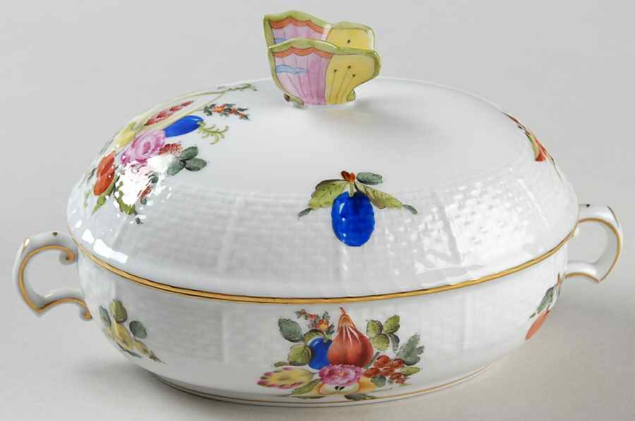 Fruits & Flowers (BFR) Oval Candy Box & Lid by Herend-1