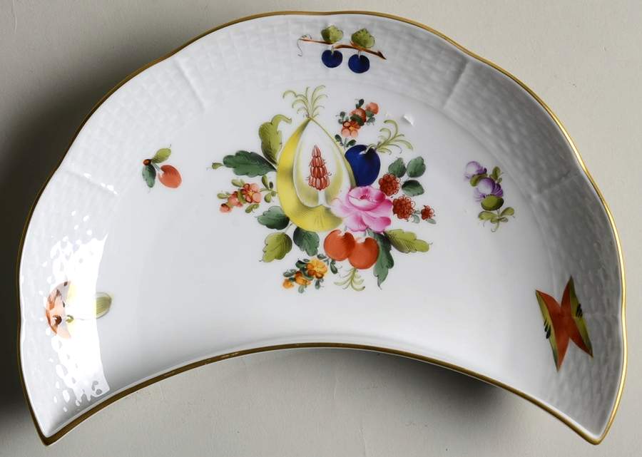 Fruits & Flowers (BFR) Crescent Salad Plate by Herend-1