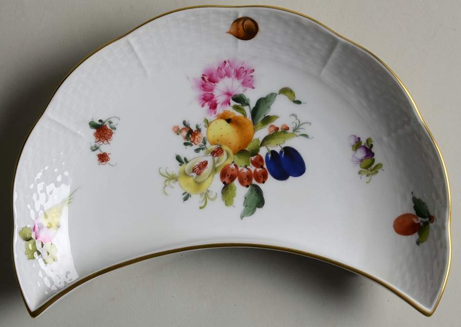 Fruits & Flowers (BFR) Crescent Salad Plate by Herend-1