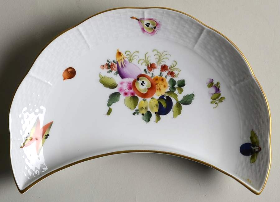 Fruits & Flowers (BFR) Crescent Salad Plate by Herend-1