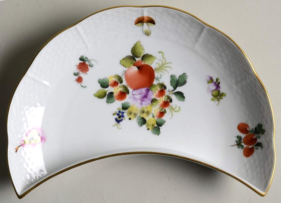 Fruits & Flowers (BFR) Crescent Salad Plate by Herend-1