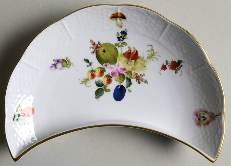 Fruits & Flowers (BFR) Crescent Salad Plate by Herend-1
