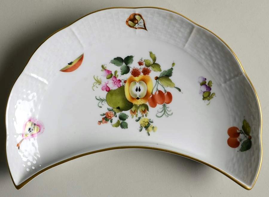 Fruits & Flowers (BFR) Crescent Salad Plate by Herend-1