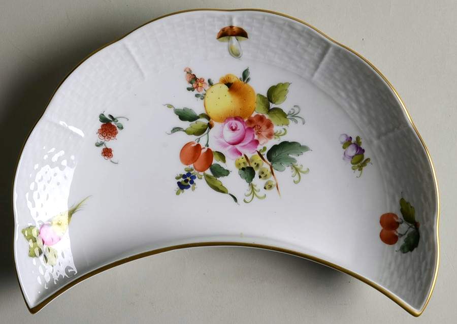 Fruits & Flowers (BFR) Crescent Salad Plate by Herend-1