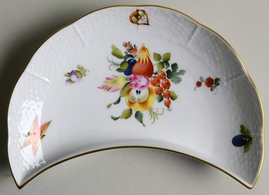 Fruits & Flowers (BFR) Crescent Salad Plate by Herend-1