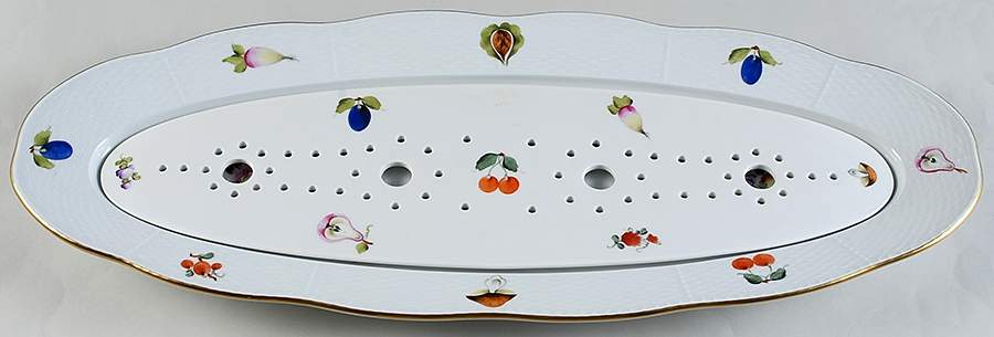 Fruits & Flowers (BFR) 24' Fish Platter & Strainer by Herend-1
