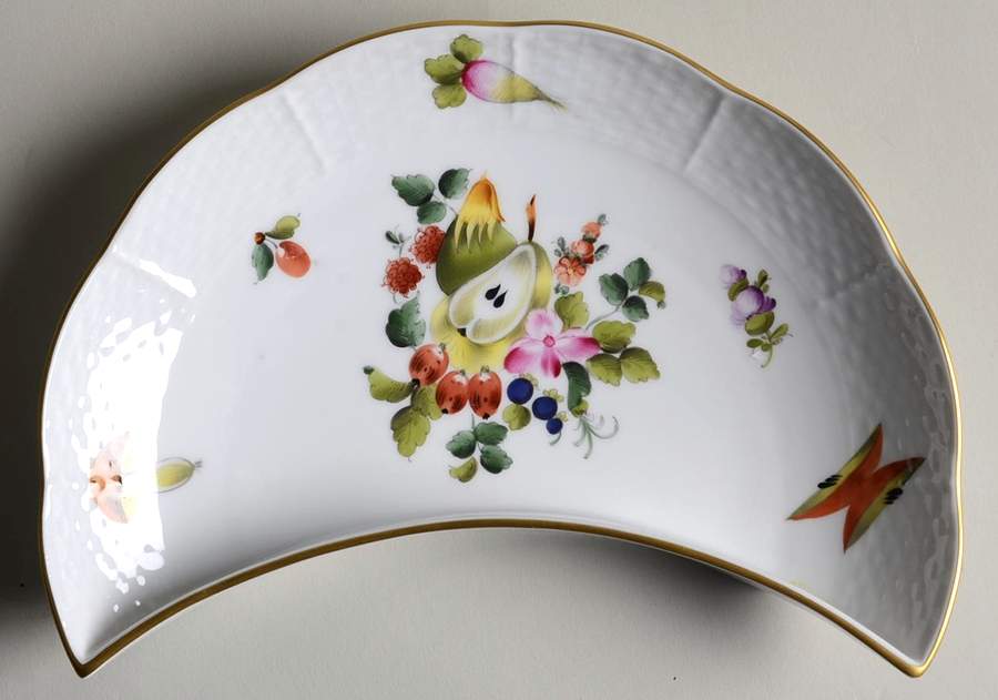 Fruits & Flowers (BFR) Crescent Salad Plate by Herend-1