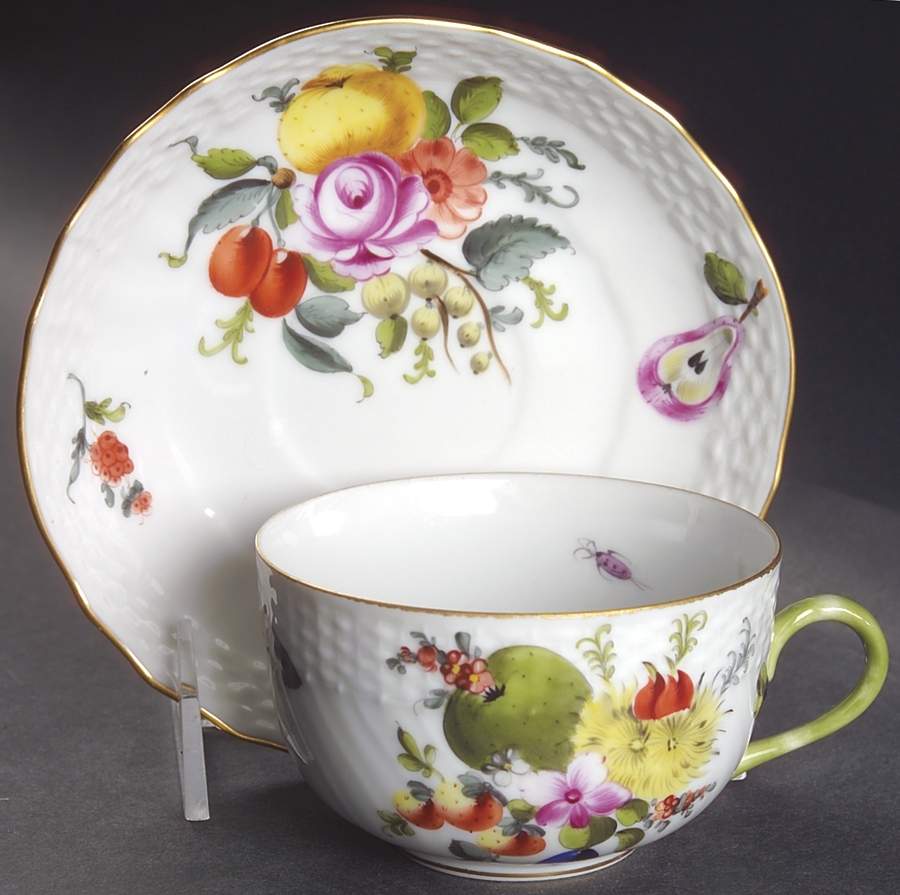 Fruits & Flowers (BFR) Flat Cup & Saucer Set by Herend-1