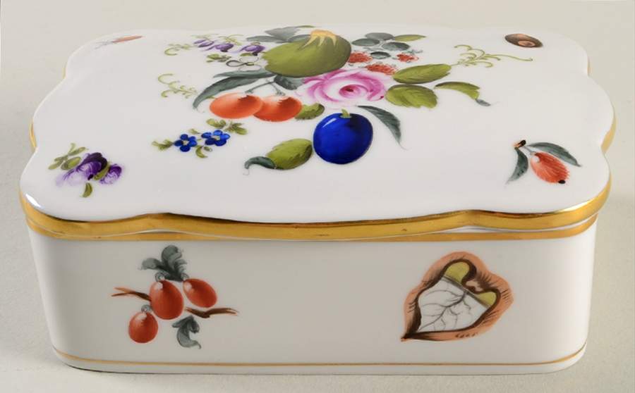 Fruits & Flowers (BFR) Cigarette Box & Lid by Herend-1