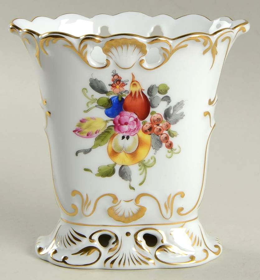 Fruits & Flowers (BFR) 4" Oval Vase by Herend-1