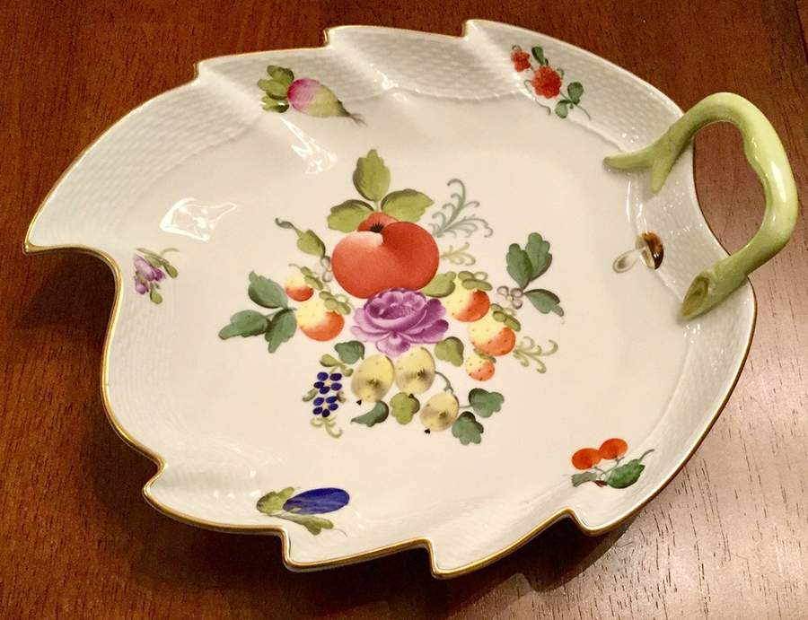 Fruits & Flowers (BFR) 9" Leaf Dish by Herend-1