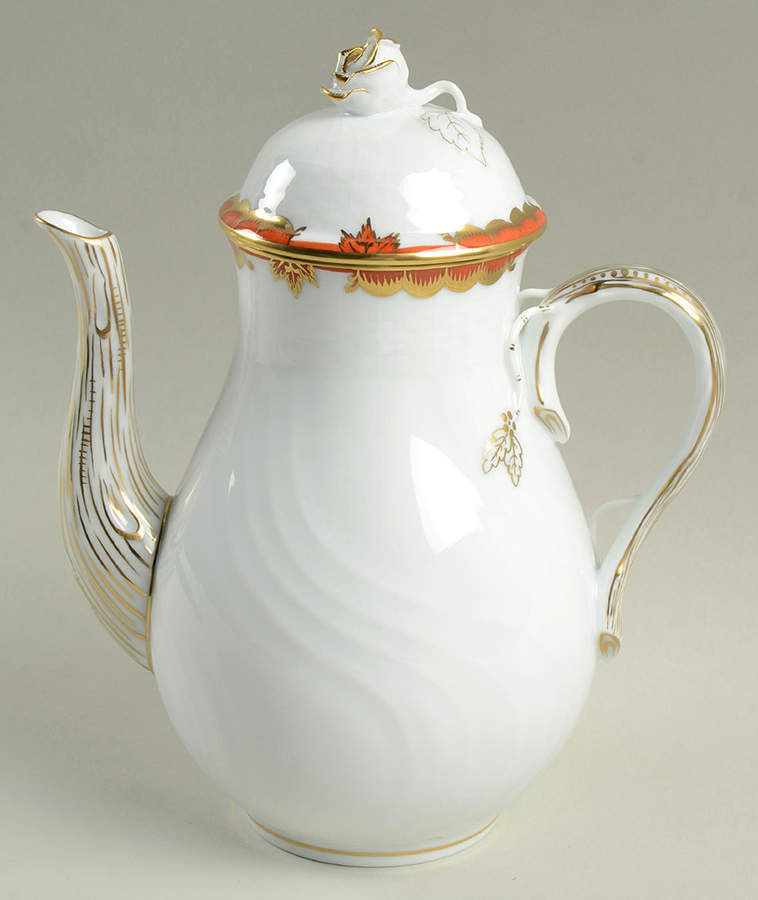 Golden Edge Newer (HDE) Individual Coffee Pot & Lid by Herend-1
