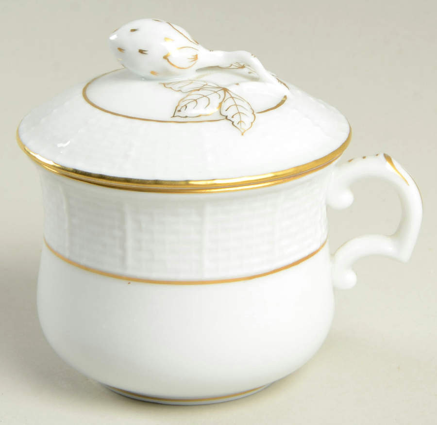 Golden Edge Newer (HDE) 2 Pc Pot de Creme w/Lid & Base by Herend-1