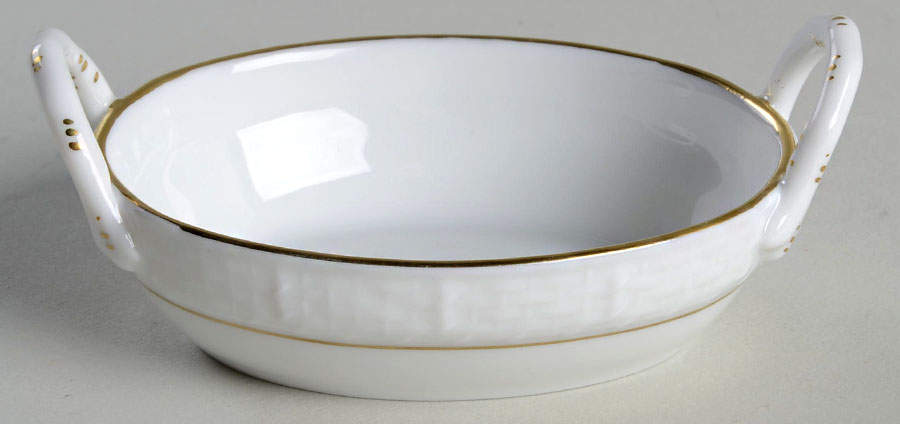 Golden Edge Newer (HDE) 2" Small Oval Handled Basket by Herend-1