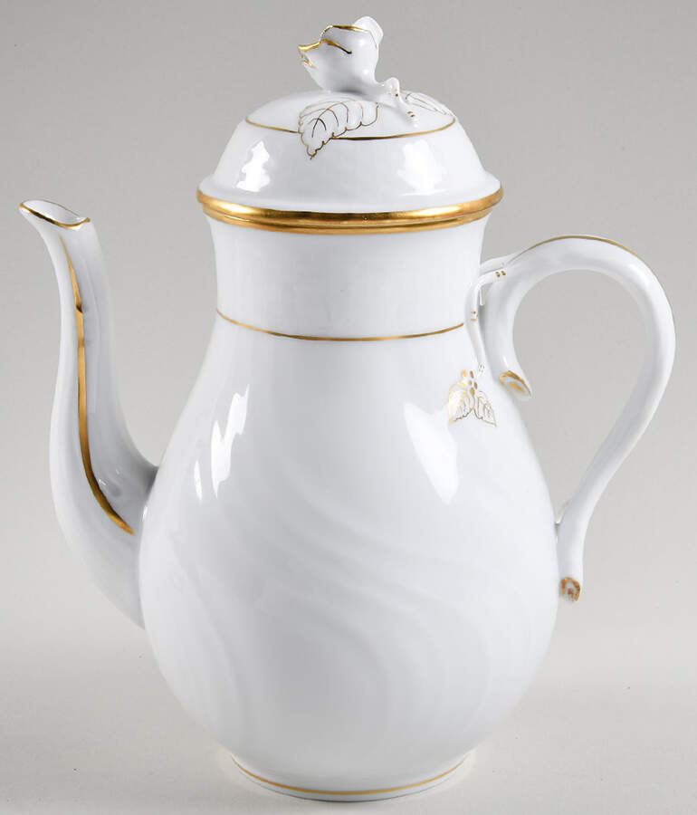 Golden Edge Newer (HDE) Small Coffee Pot & Lid by Herend-1