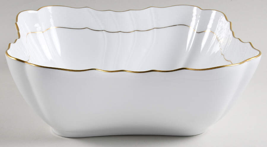Golden Edge Newer (HDE) 10" Square Salad Serving Bowl by Herend-1