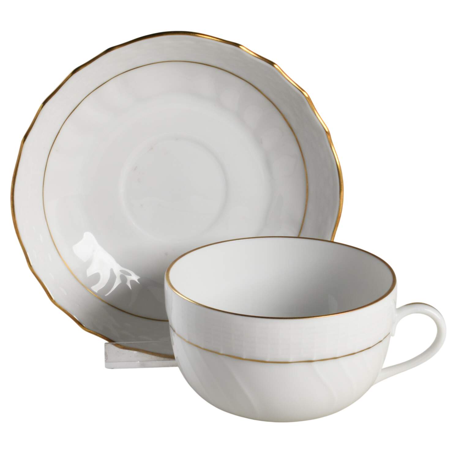 Golden Edge Newer (HDE) Flat Cup & Saucer Set by Herend-1