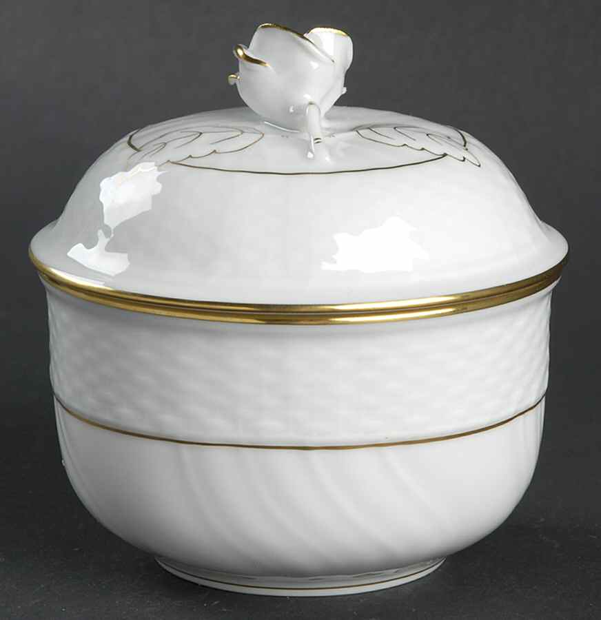 Golden Edge Newer (HDE) Mini Sugar Bowl & Lid by Herend-1