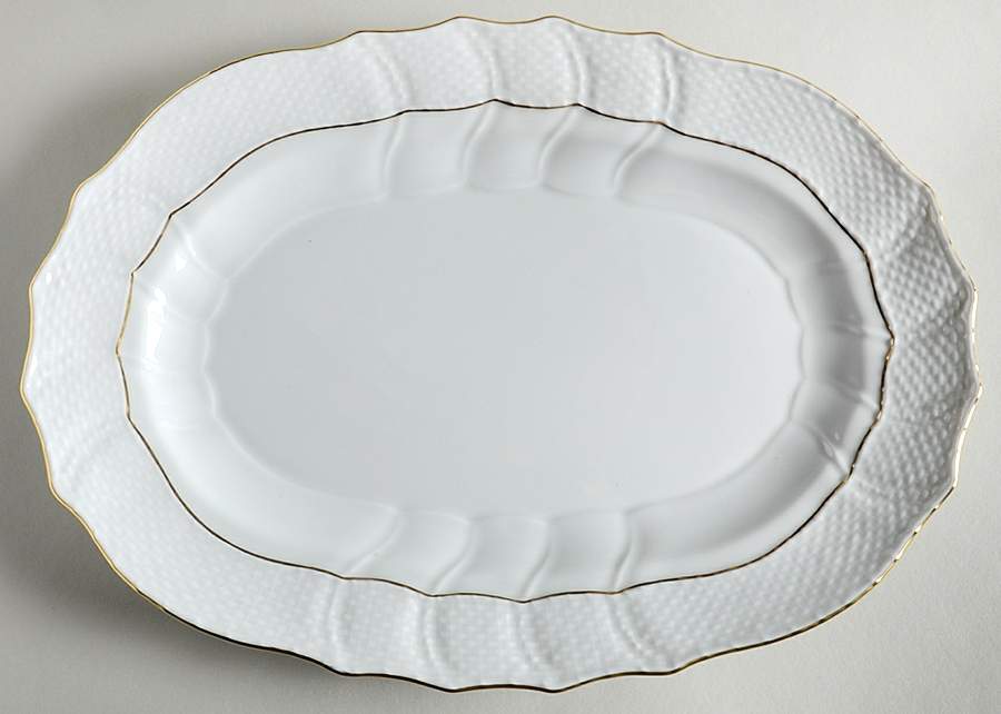 Golden Edge Newer (HDE) 13" Oval Serving Platter by Herend-1