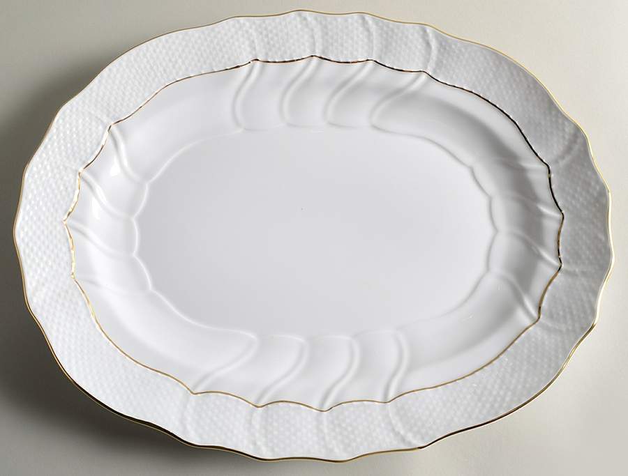 Golden Edge Newer (HDE) 16" Oval Serving Platter by Herend-1