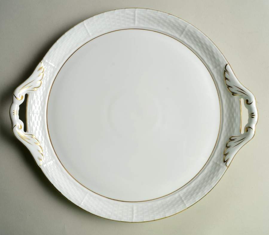 Golden Edge Newer (HDE) 11" Round Tray w/Handles by Herend-1