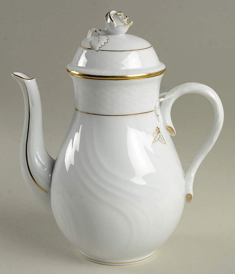 Golden Edge Newer (HDE) Small Coffee Pot & Lid by Herend-1