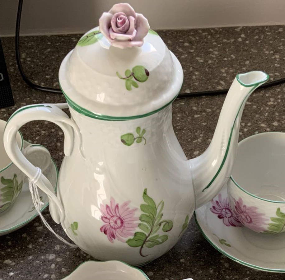 HERTER Coffee Pot & Lid by Herend-1