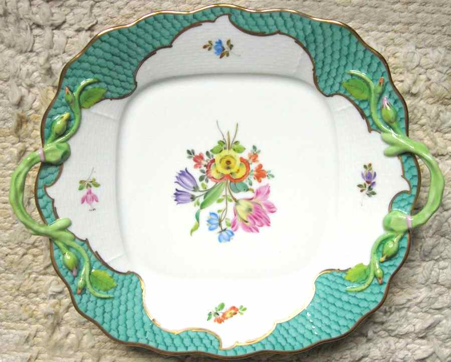 HER2 (TF) Square Handled Cake Plate by Herend-1