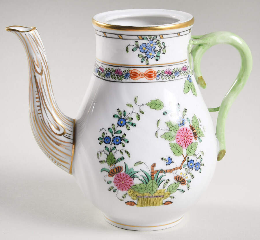 Indian Basket Muliticolor (FD) Small Coffee Pot No Lid by Herend-1