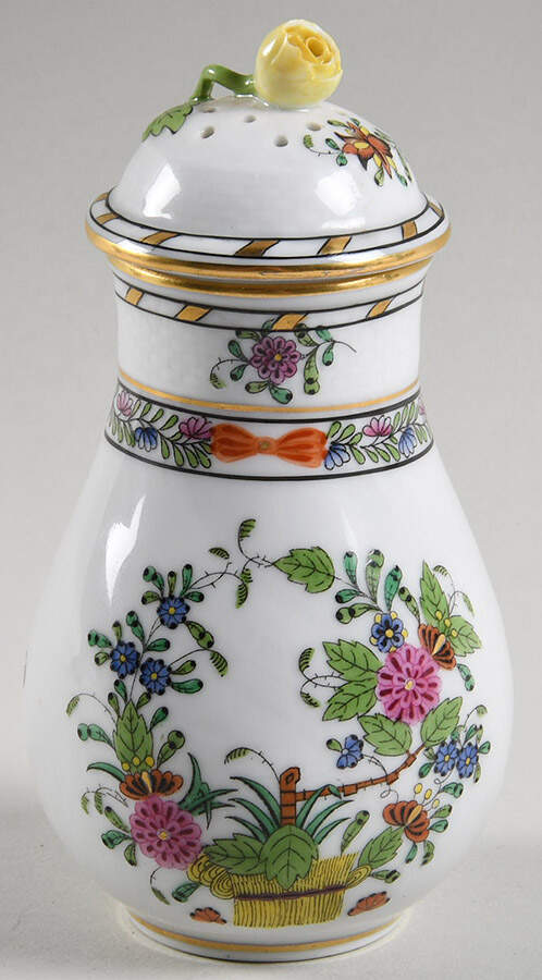 Indian Basket Muliticolor (FD) Sugar Shaker &  Lid by Herend-1