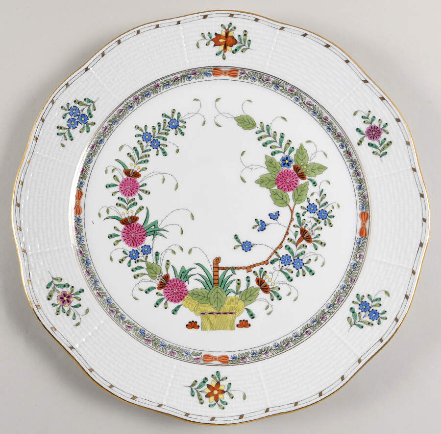 Indian Basket Muliticolor (FD) 11" Chop Plate (Round Platter) by Herend-1