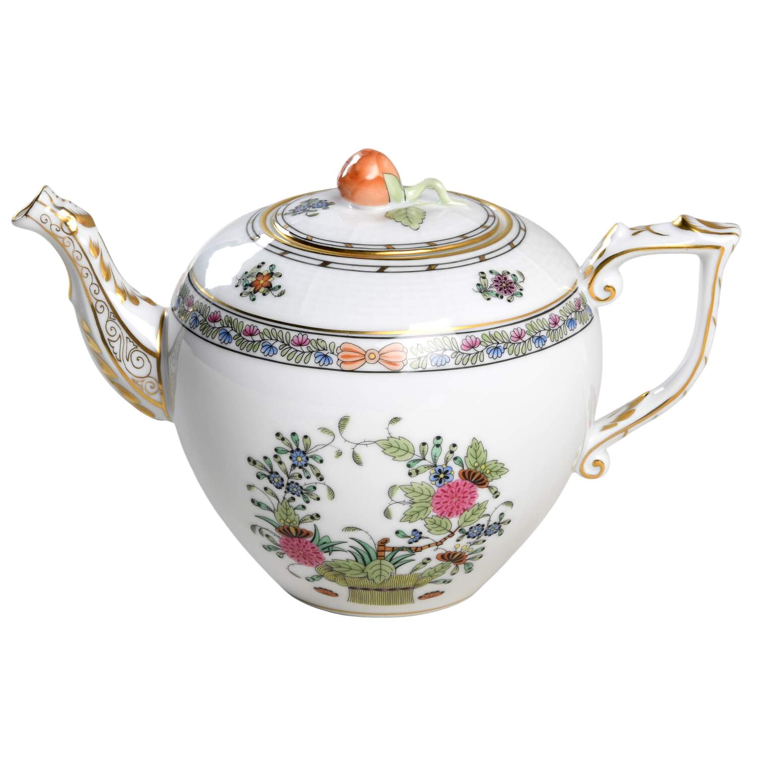 Indian Basket Muliticolor (FD) Mini Teapot & Lid by Herend-1