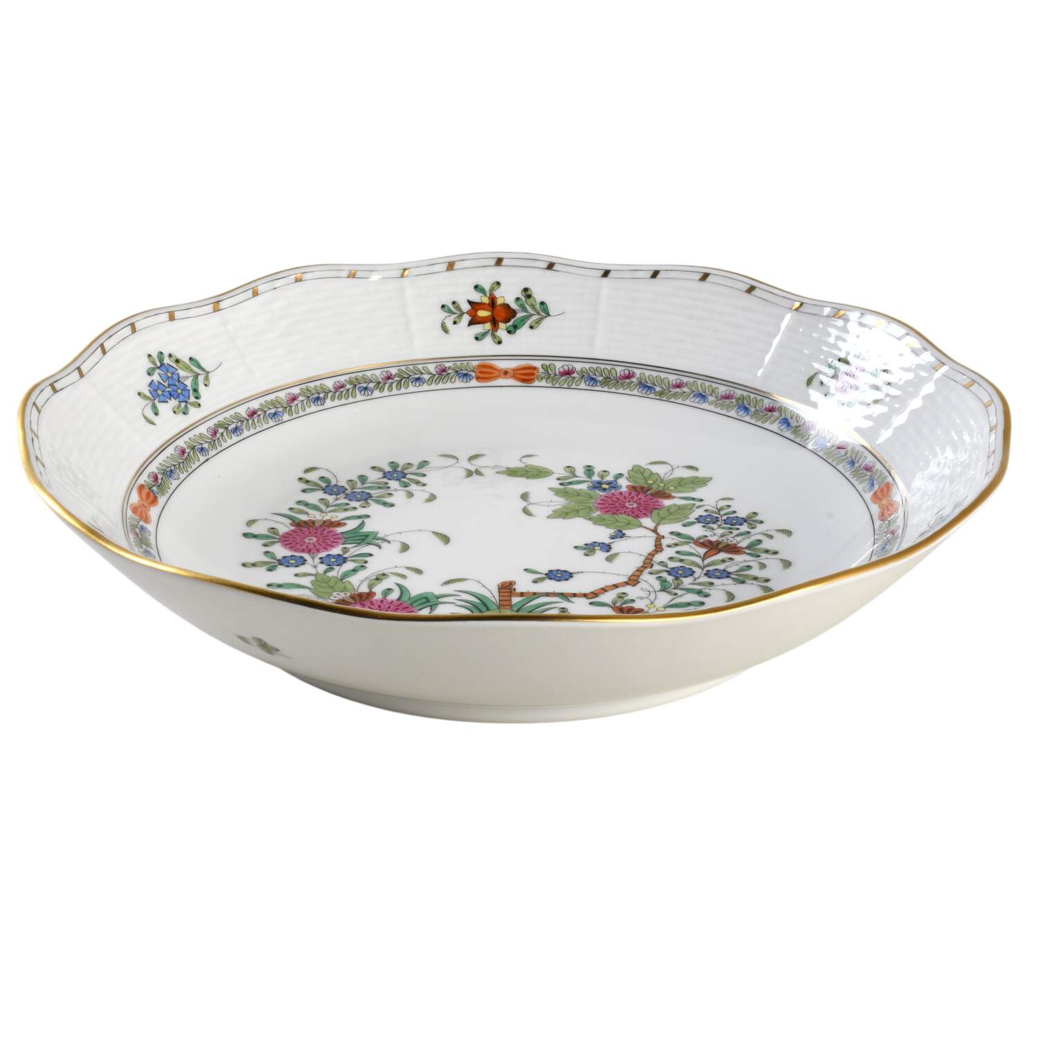 Indian Basket Muliticolor (FD) 10" Round Vegetable Bowl by Herend-1