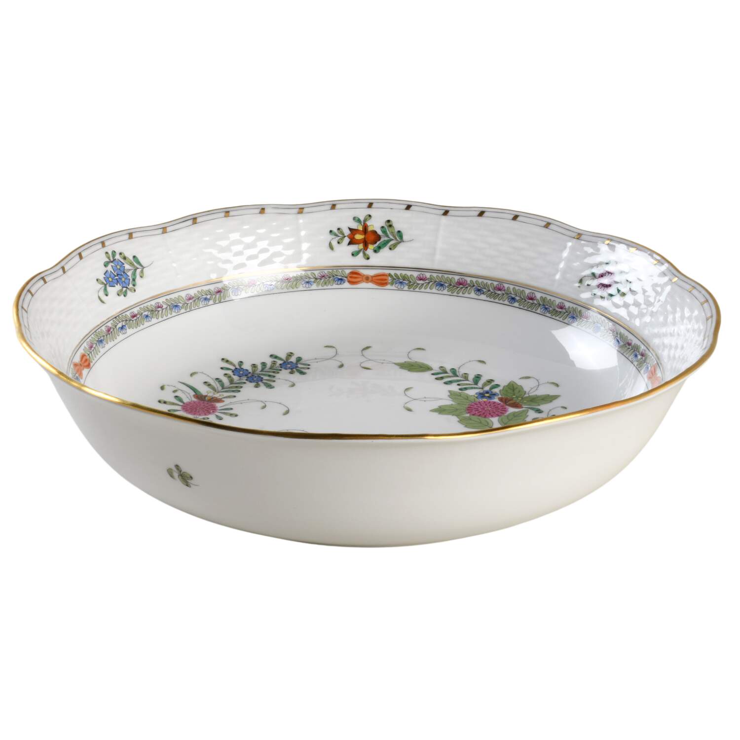Indian Basket Muliticolor (FD) 10" Round Vegetable Bowl by Herend-1
