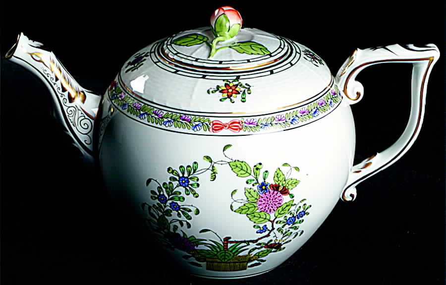 Indian Basket Muliticolor (FD) Teapot & Lid by Herend-1