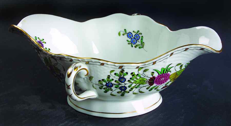 Indian Basket Muliticolor (FD) Open Sauce Boat by Herend-1