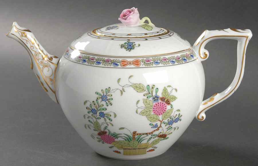 Indian Basket Muliticolor (FD) Teapot & Lid by Herend-1