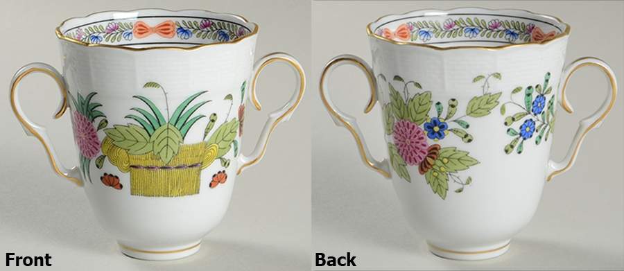 Indian Basket Muliticolor (FD) 2 Handled Trembleuse Cup by Herend-1