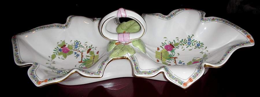 Indian Basket Muliticolor (FD) 2-Part Handled Relish by Herend-1
