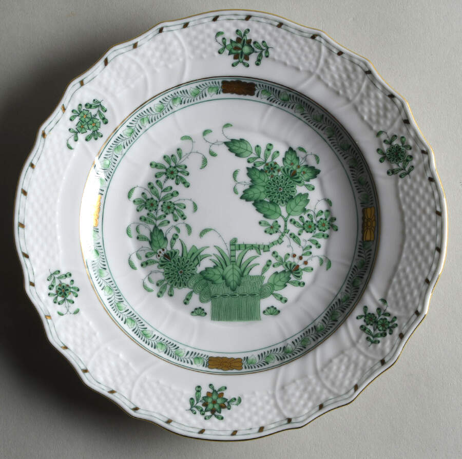 Indian Basket Green (FV) Salad Plate by Herend-1