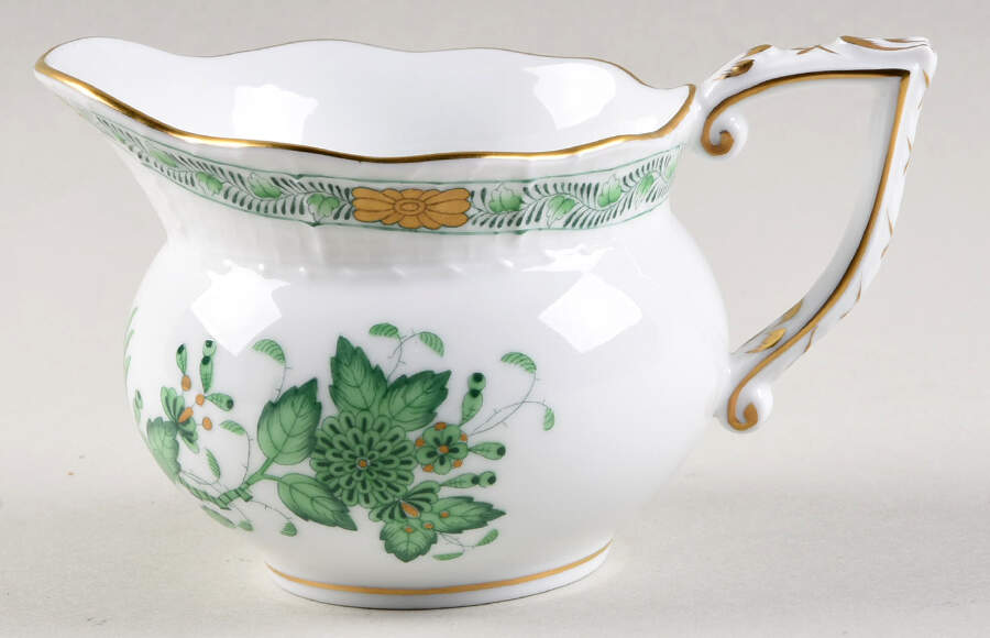 Indian Basket Green (FV) Creamer by Herend-1