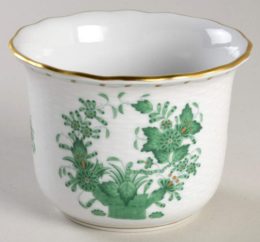 Indian Basket Green (FV) 3" Cachepot by Herend-1