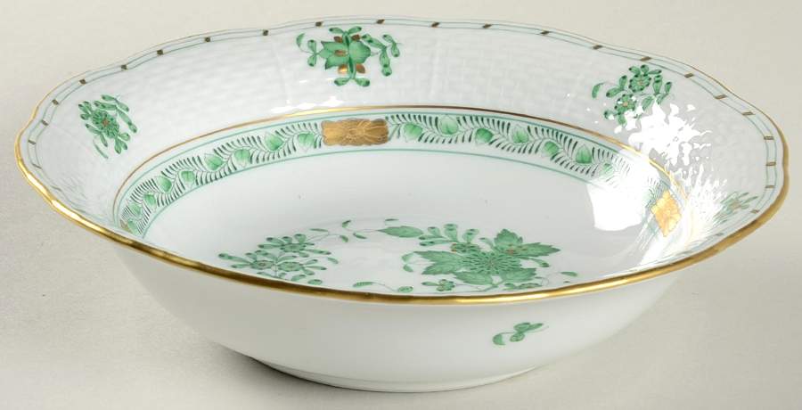 Indian Basket Green (FV) Coupe Cereal Bowl by Herend-1