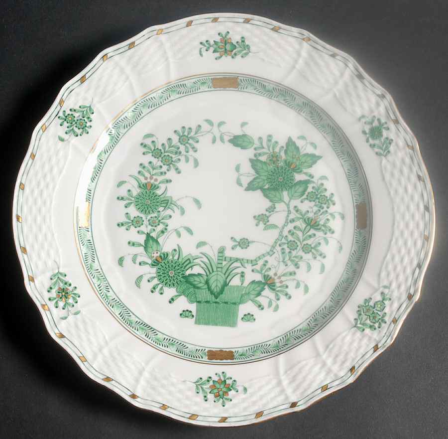 Indian Basket Green (FV) Service Plate (Charger) by Herend-1