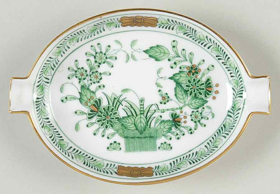 Indian Basket Green (FV) Small Ashtray by Herend-1