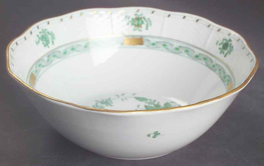 Indian Basket Green (FV) 8" Round Vegetable Bowl by Herend-1